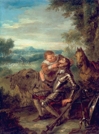 Scene from Don Quixote: Sancho Panza Counts Don Quixote
